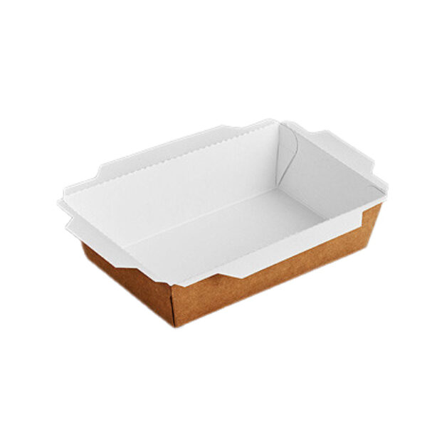 750 ML/25 OZ BROWN - WHITE PAN+ LID