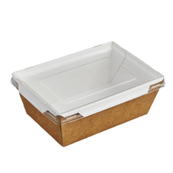 1000 ML/34 OZ BROWN- WHITE PAN+ LID